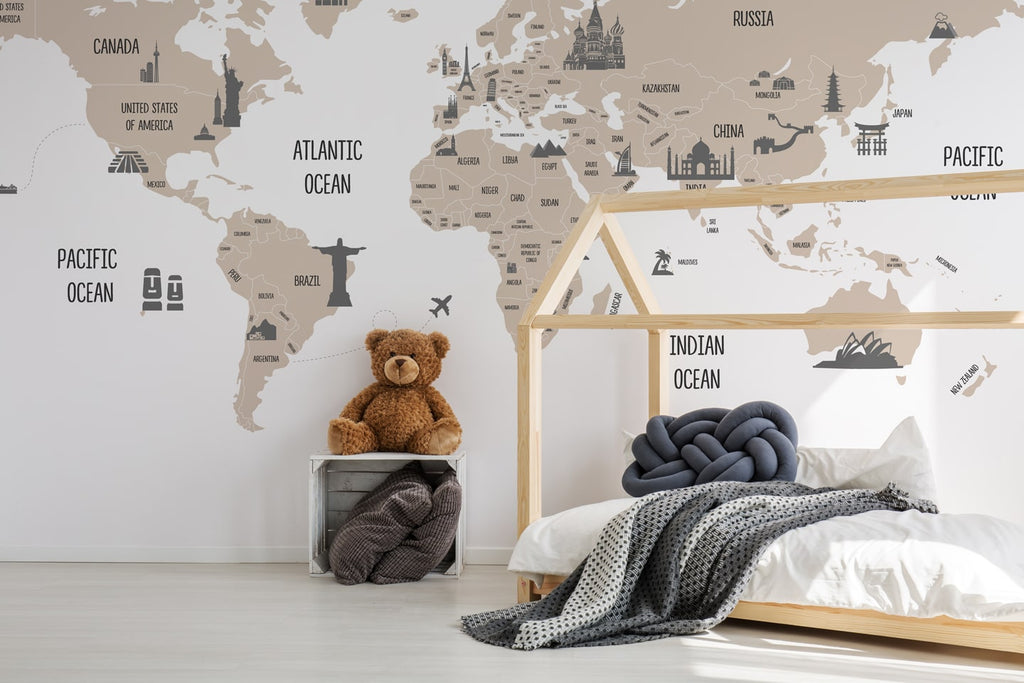 tapeta do dětského pokoje mapa světa